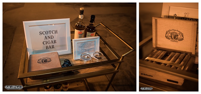 scotch and cigar bar wedding design asheville