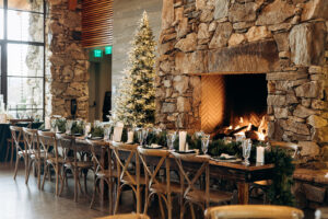 Wedding Head Table with fireplace at Seely Pavilion at Grove Park Inn Asheville