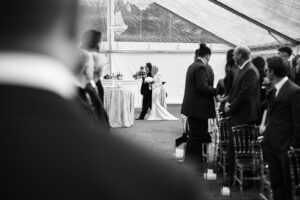 Elegant ceremony setup at Asheville winter wedding